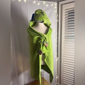 Glow in the Dark Comfy Critter Green Dinosaur Hooded Stuffed Animal Blanket